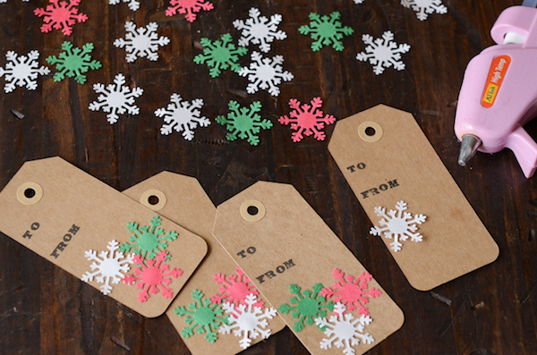 Snowflakes Christmas Name Tags