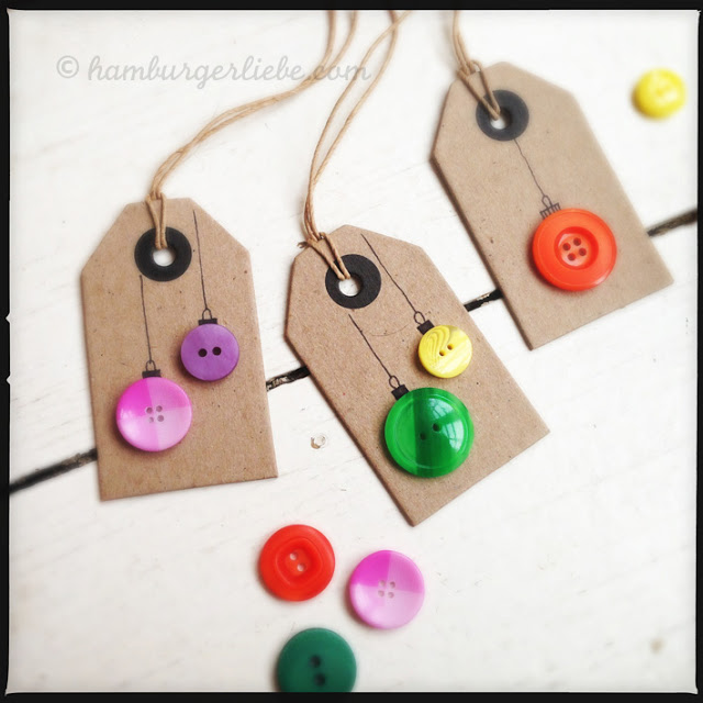 Christmas Gift Labels with Buttons