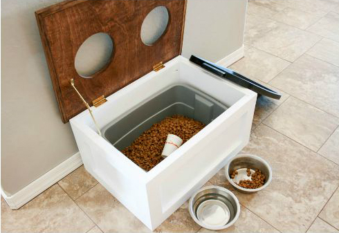 DIY Dog Food Station Storage