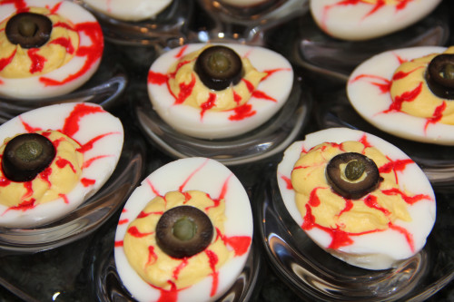 Deviled Egg Eyeballs Halloween Appetizers