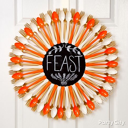 Fork Feast Thanksgiving Door Sign