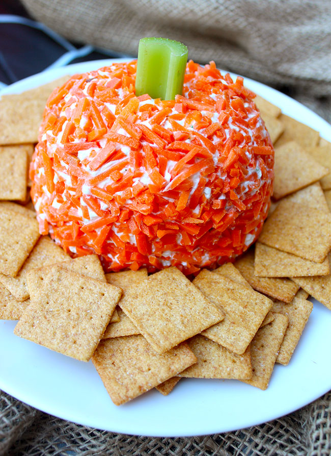 Pumpkin Cheese Ball Halloween Party Food Idea