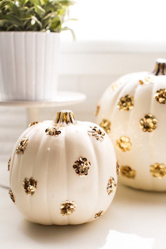 Sequined Pumpkin - Thanksgiving Centerpiece