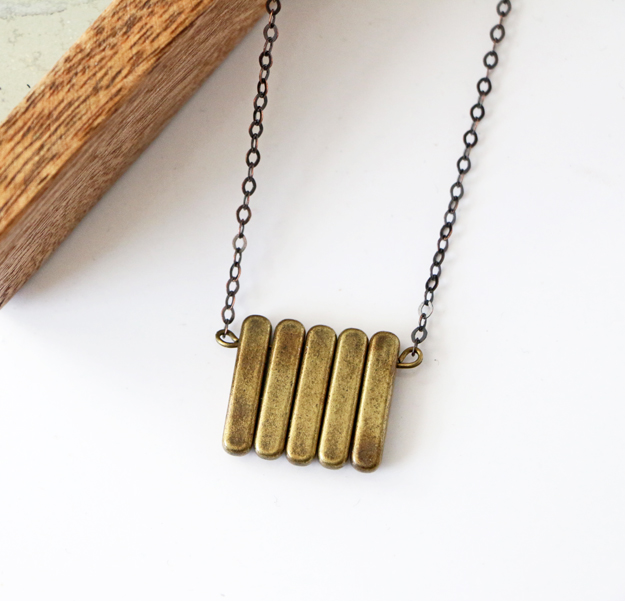 Simple DIY Brass Necklace