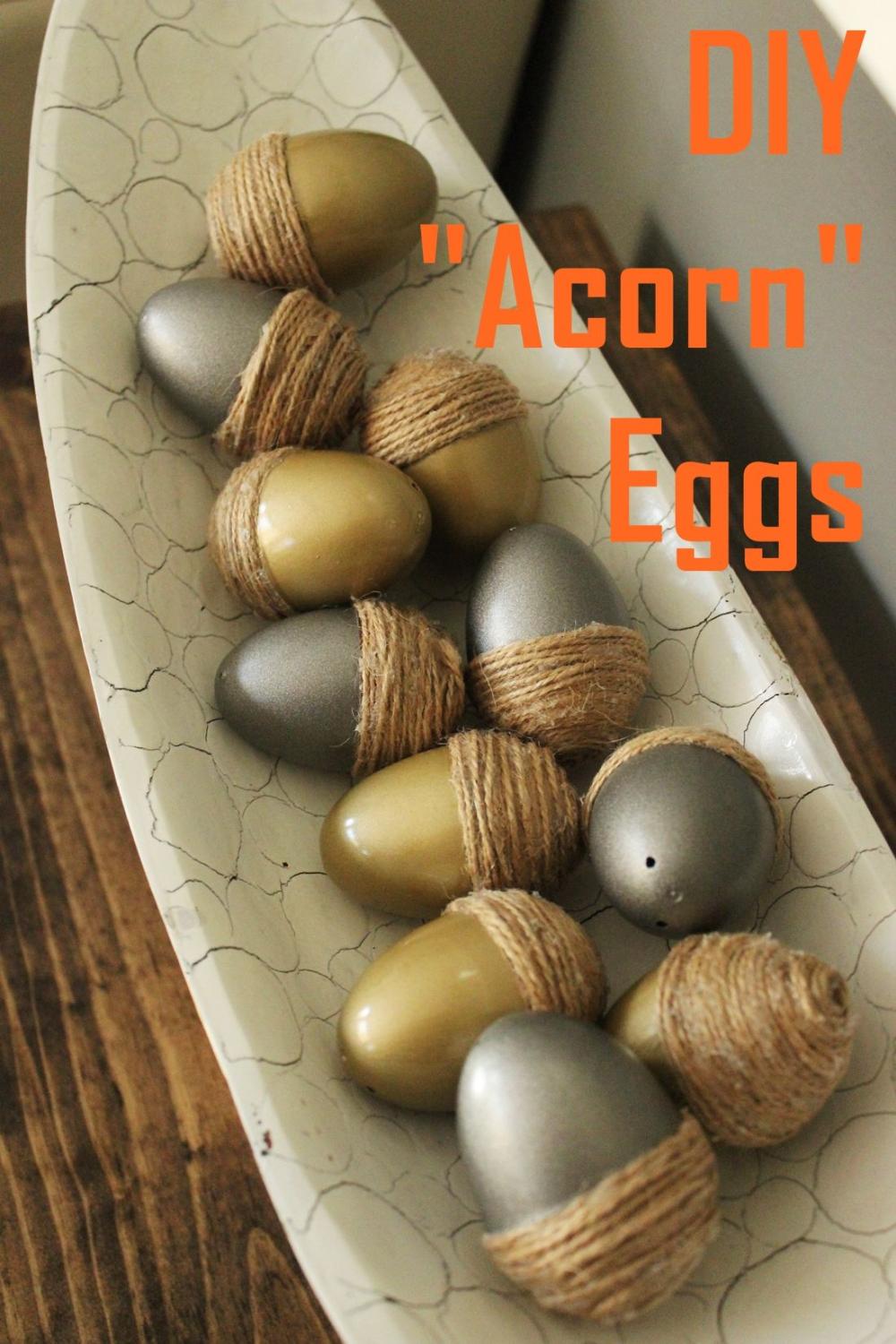 Thanksgiving centerpiece ideas acorn plastic eggs