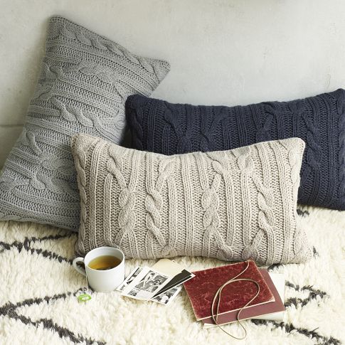 cable knit sweater pillow