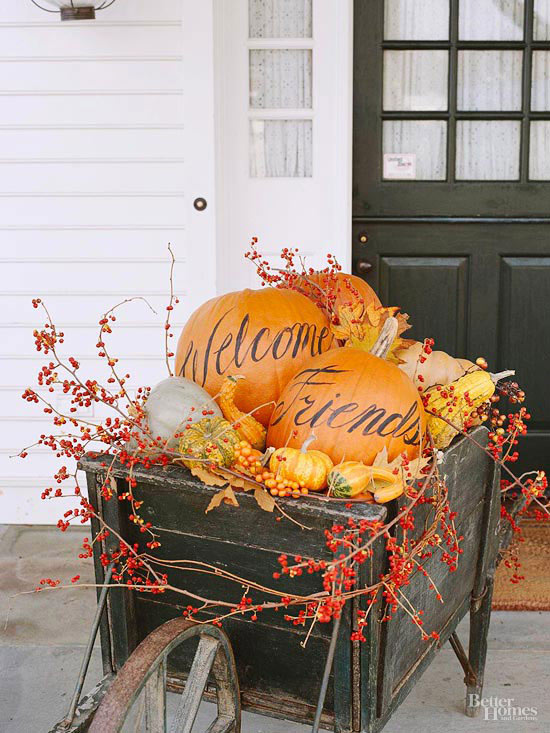 Welcome Friends Pumpkins Thanksgiving Outdoor Decorations