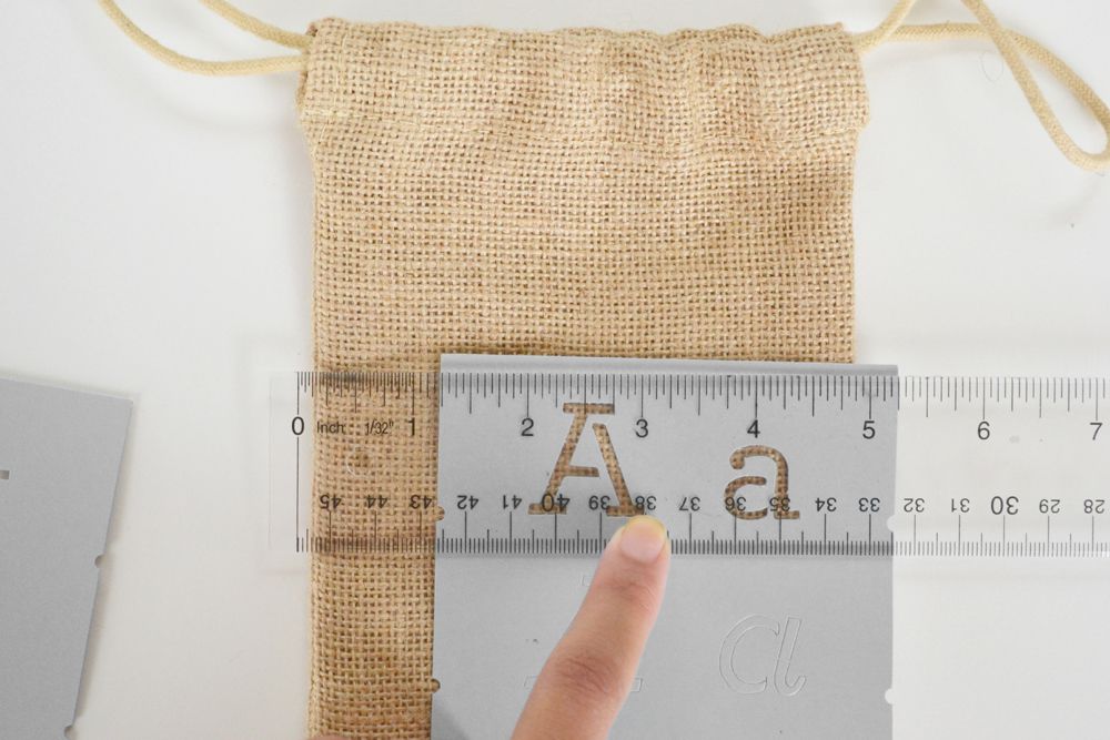 Burlap Utensil Holders - letter in the middle