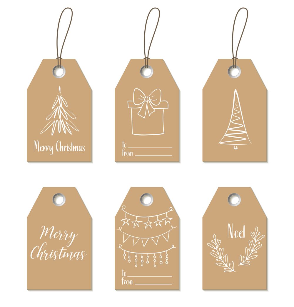 Christmas name tags minimalist tags