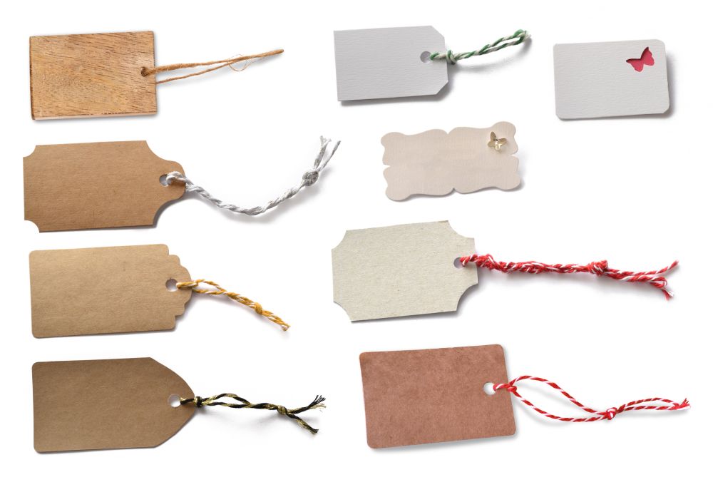 Classic tags with twisted twine