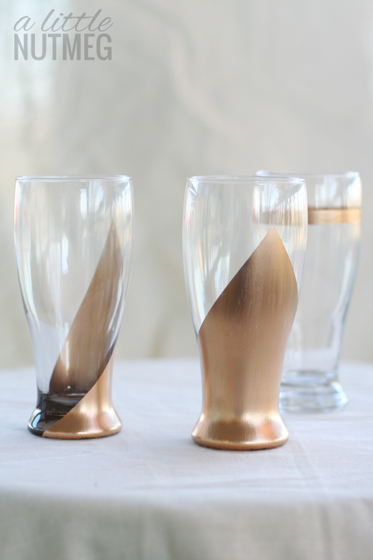 Gold Beer Glasses - Christmas Present for Husband