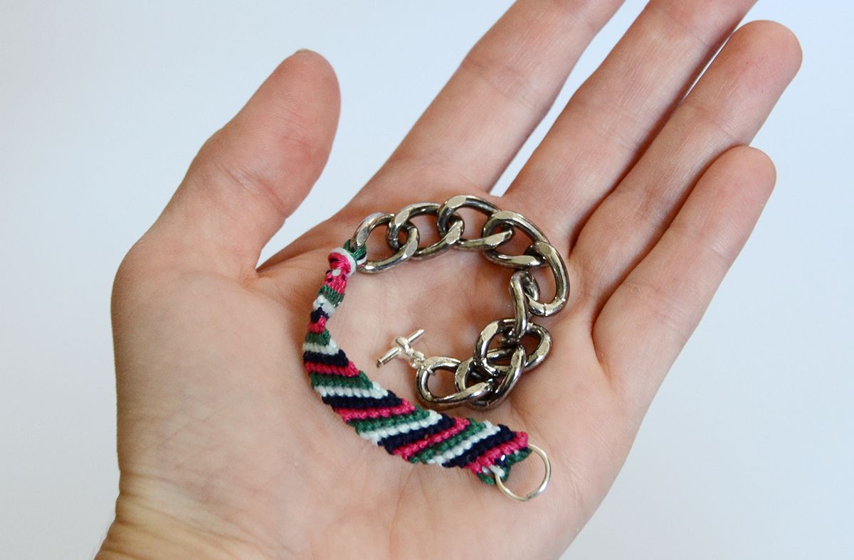 DIY Chain Embellished Friendship Bracelet Gift