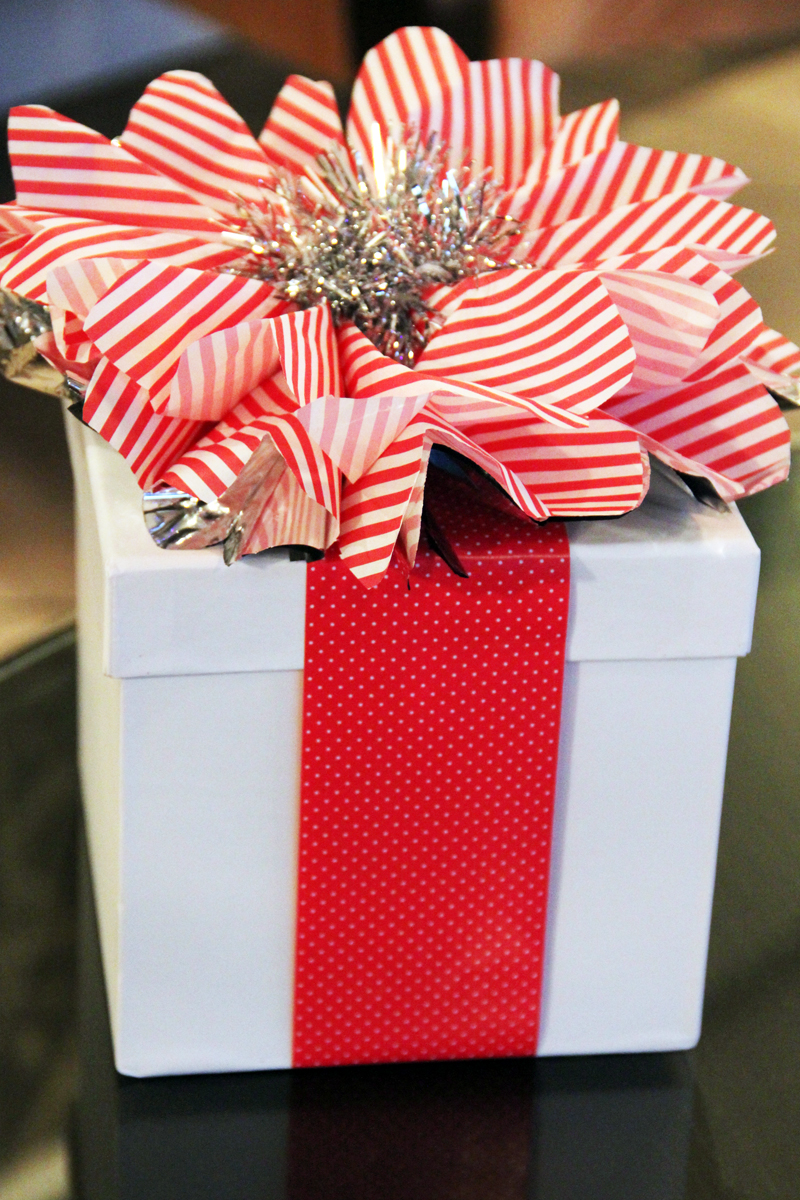 Striped Wax Paper Christmas Gift Wrap