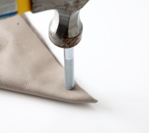 DIY Leather Catchall - hammer