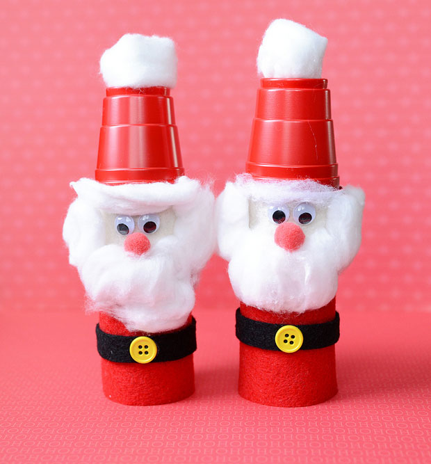 Toilet Paper Roll Santas - Christmas Crafts for Toddlers