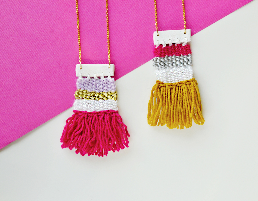 Weaving is time-consuming and not everyone's cup of tea. But it doesn't hurt to create a mini woven necklace and proudly wear it, does it?