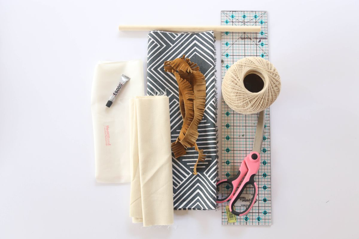 Materials to DIY Holiday Fabric Banner