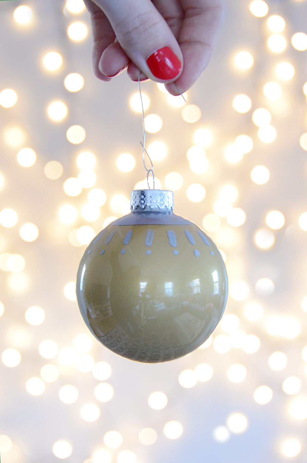 Painted Glass Christmas Ornament 8