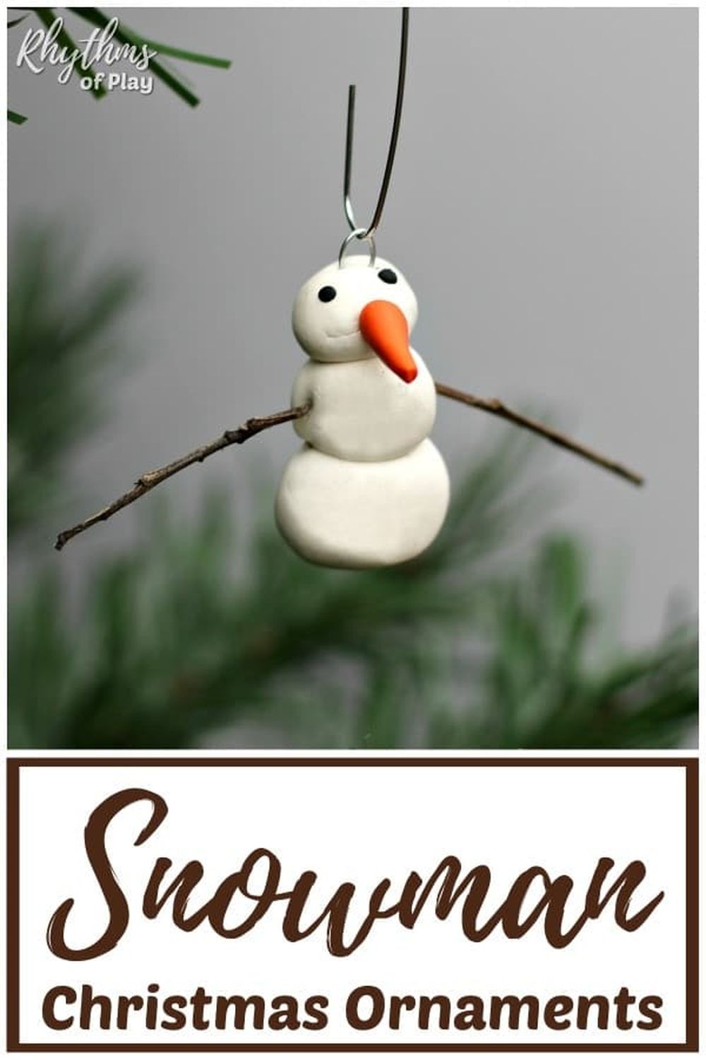 Polymer clay snowman ornaments christmas crafts for kids 