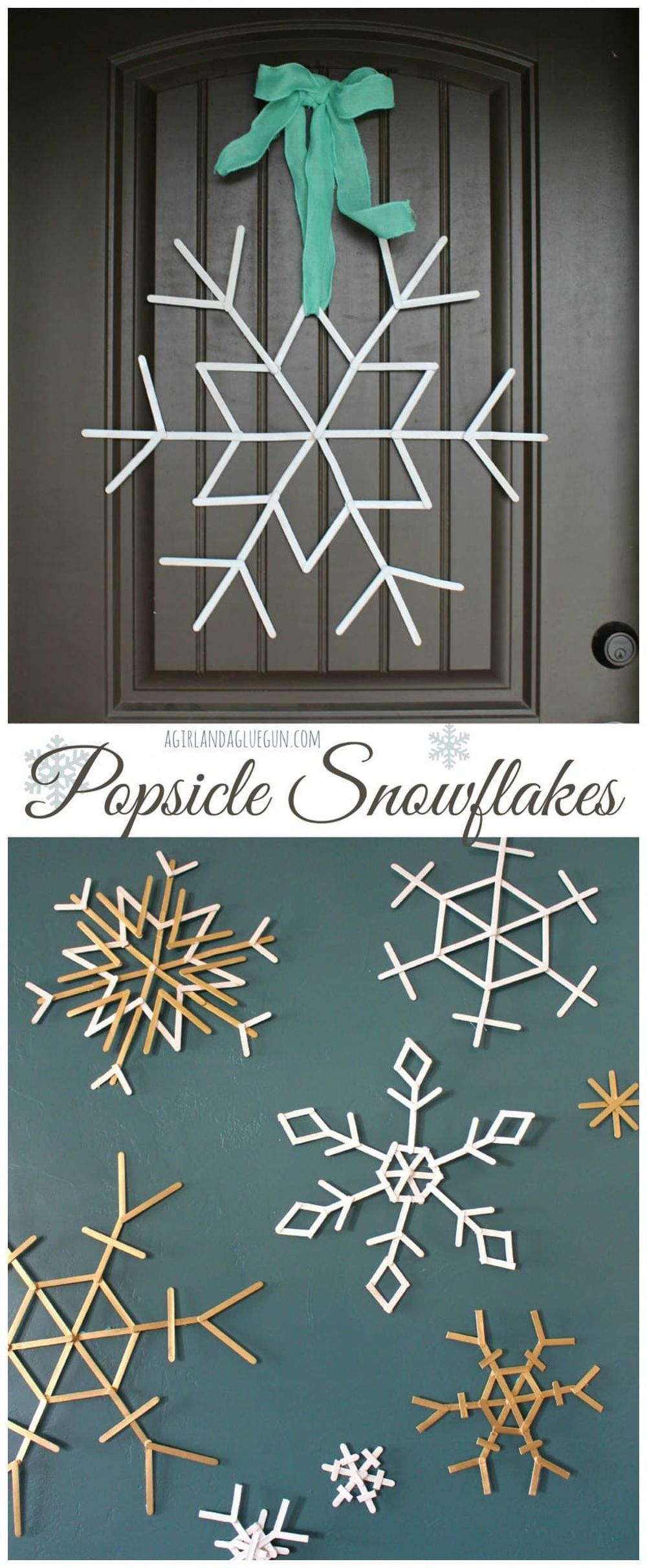 Snowflakes popsicle stick christmas crafts