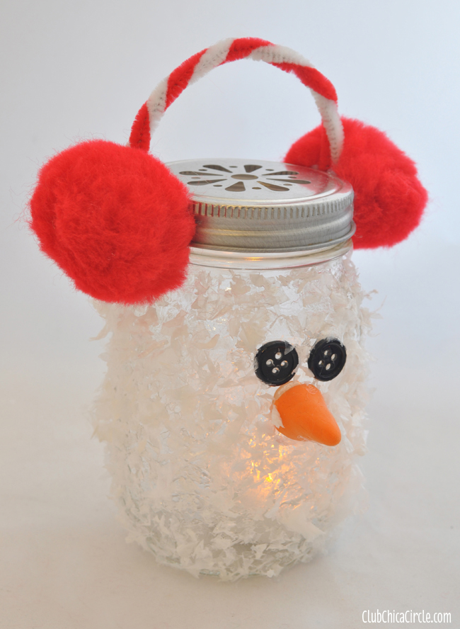 Christmas Craft Ideas for Kids - Snowman Mason Jar