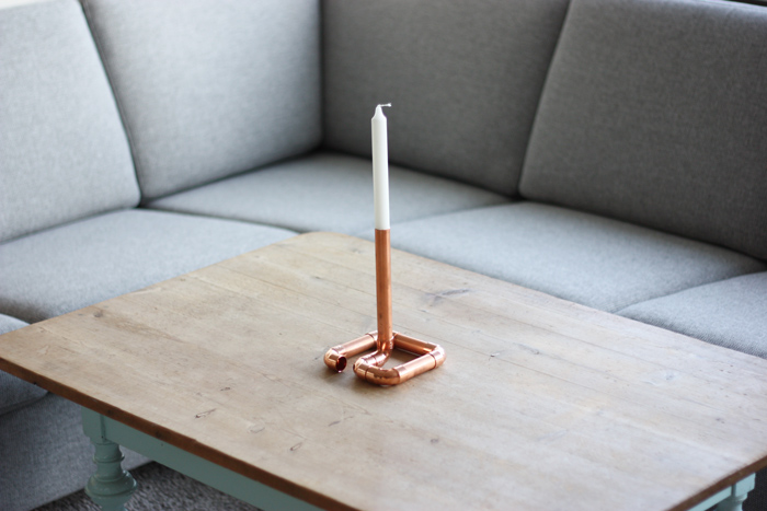 copper candle stick holder