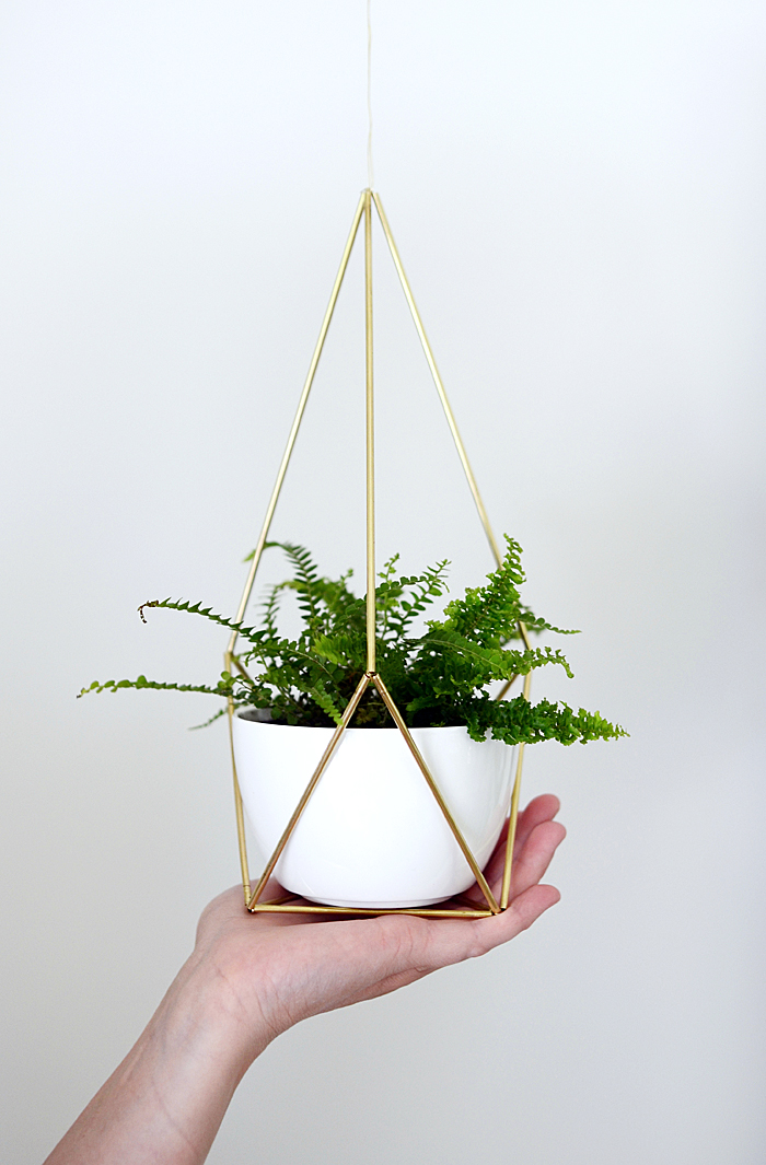 diy brass hanging planter