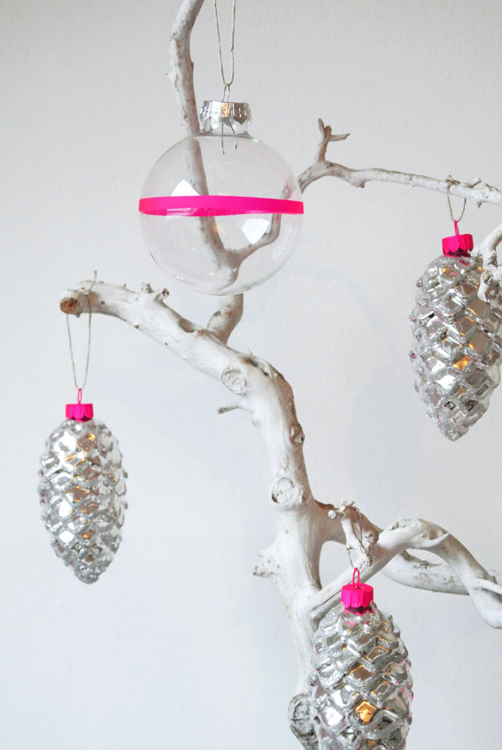 neon silver christmas decorations