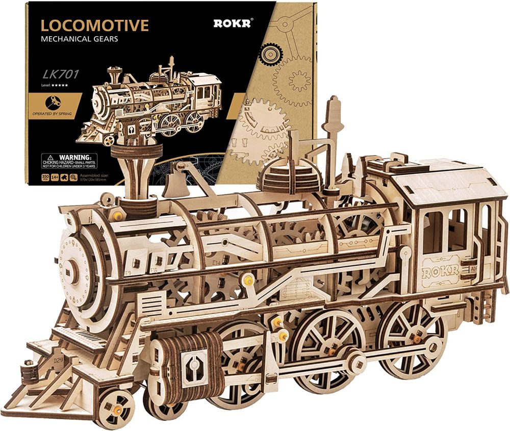 3d wooden locomotive