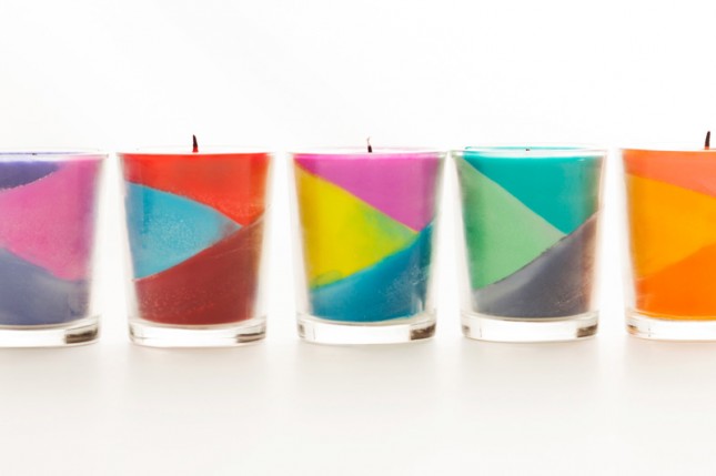 DIY Colorblock Candles