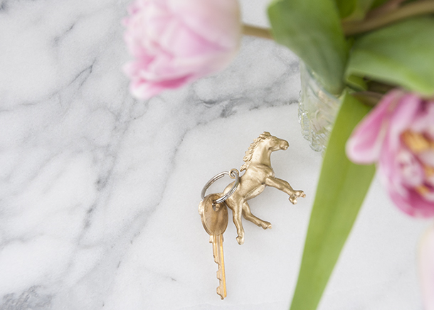 DIY Gilded Horse Keychain