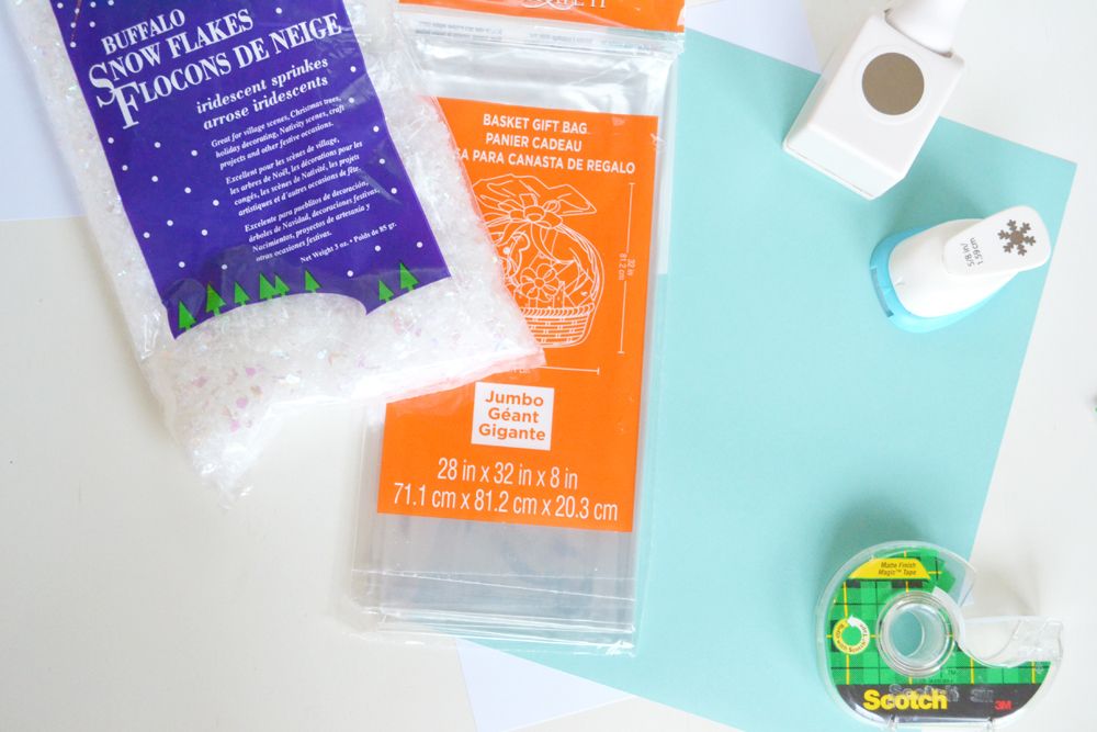 Materials to create a Confetti Gift Wrap