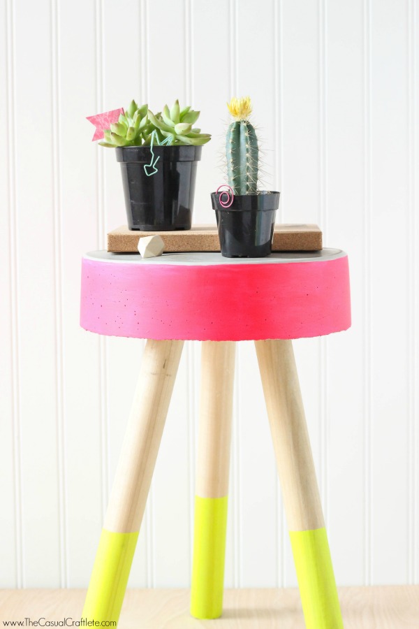 32 neon concrete stool