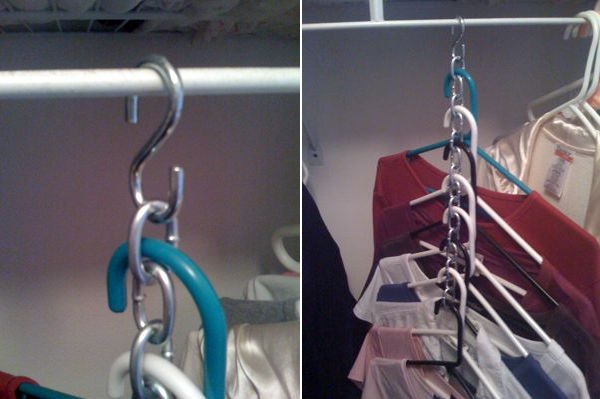 Closet chain hanger