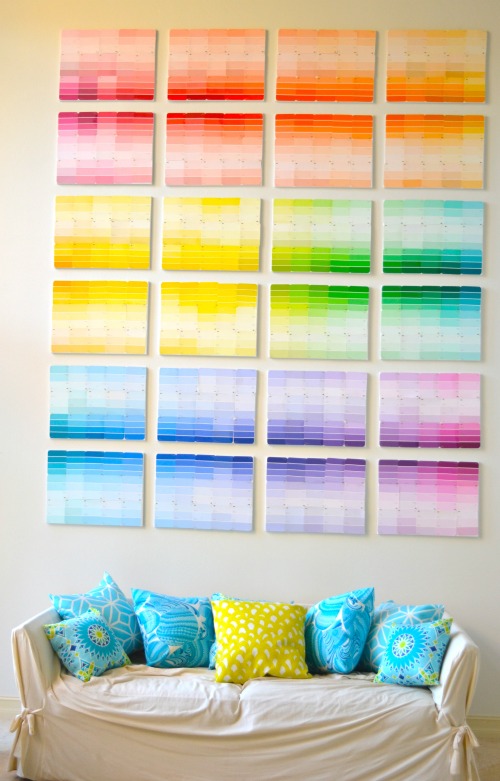 DIY Paint Chip Wall