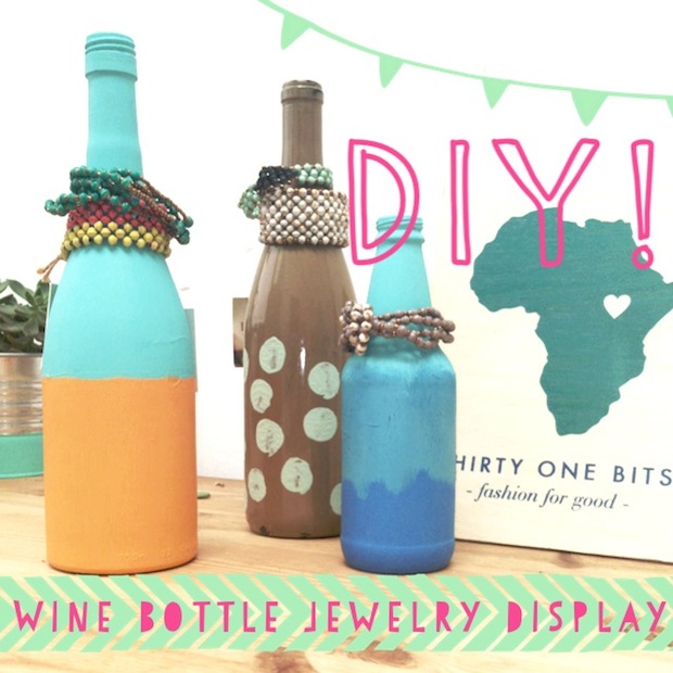 DIY Wine Bottle Jewelry Display