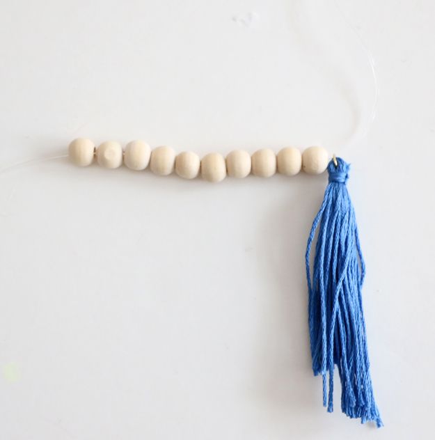 DIY Wooden Tassel Bracelet - beads