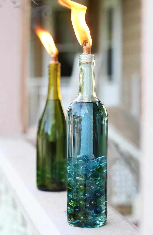 DIy Citronell Wine Bottle Candles