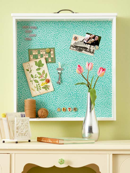 DIy Drawer Bulletin Board