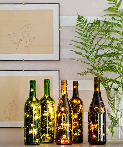 DIy Wine bottle lights