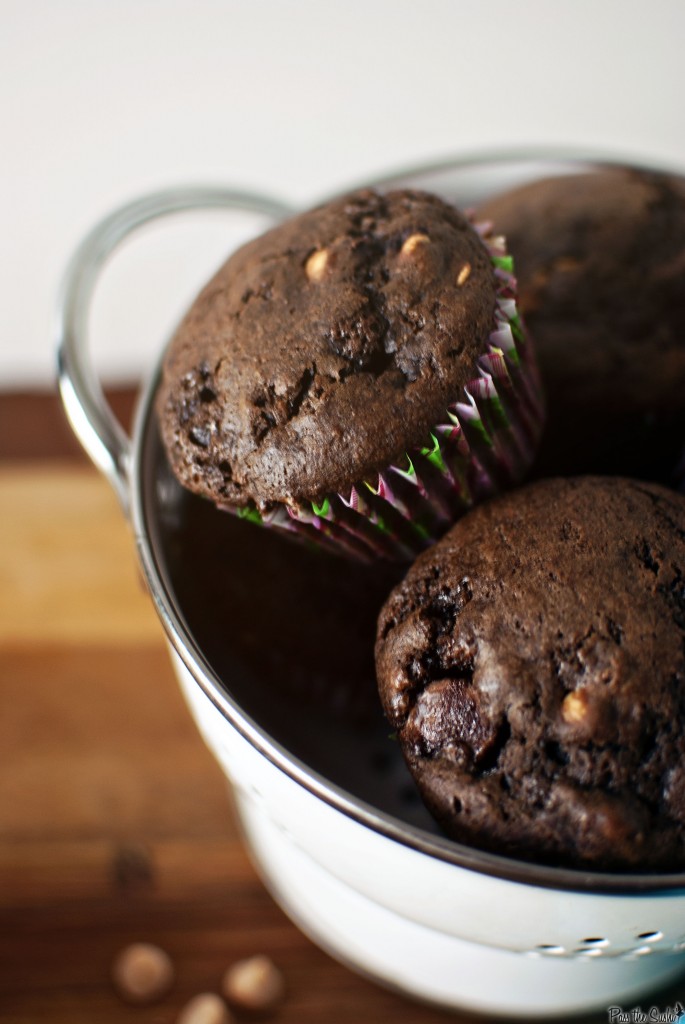 Double Chocolate Peanut Butter Muffins