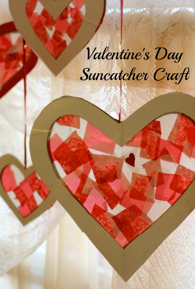 Suncatcher Valentine's Day Craft for Kids