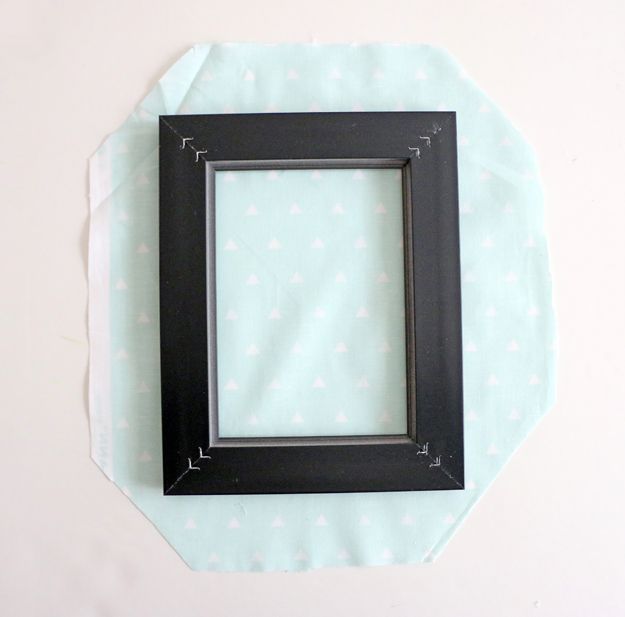 Fabric Picture Frame DIY - hot glue