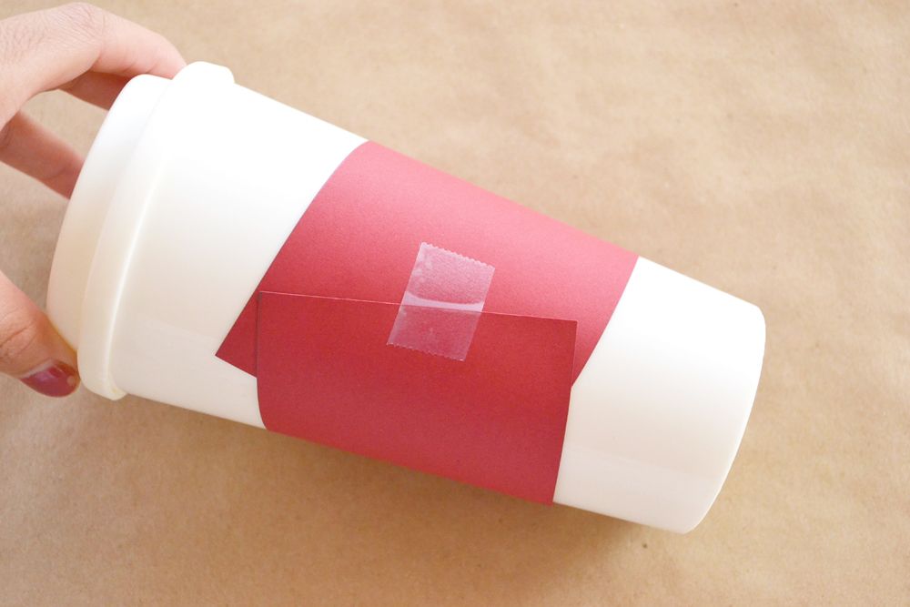 Make a Roped Cup Cozy - wrap the strip of cardstock