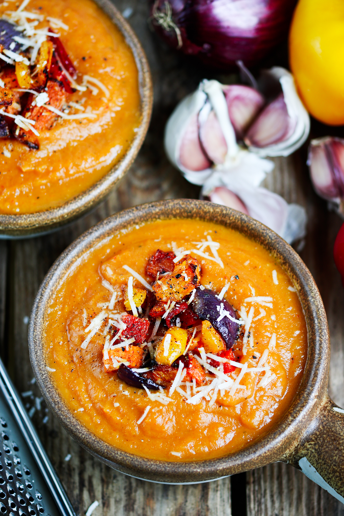 Roasted Veg and Parmesan Soup - a delicious winter lunch!