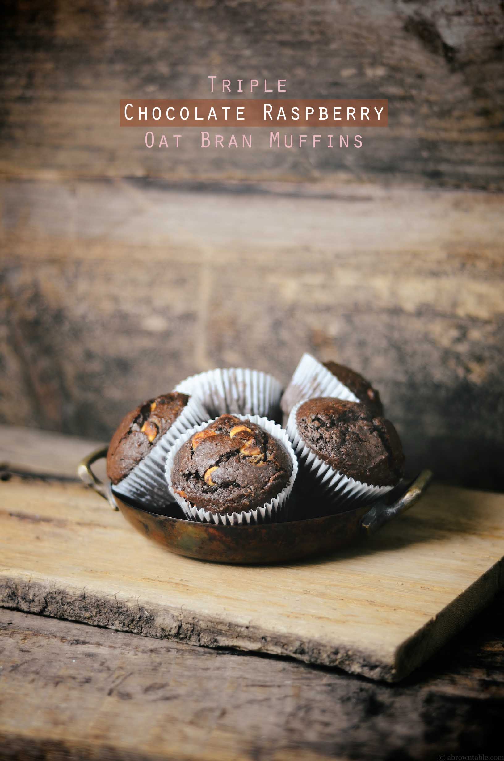 Triple Chocolate Raspberry Muffins