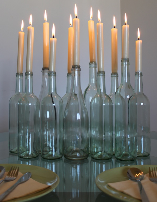 Wine Bottle Candles DIY