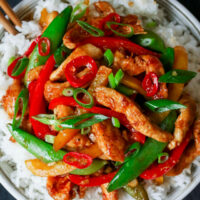 Cropped spicy chicken stir fry finished square jpg