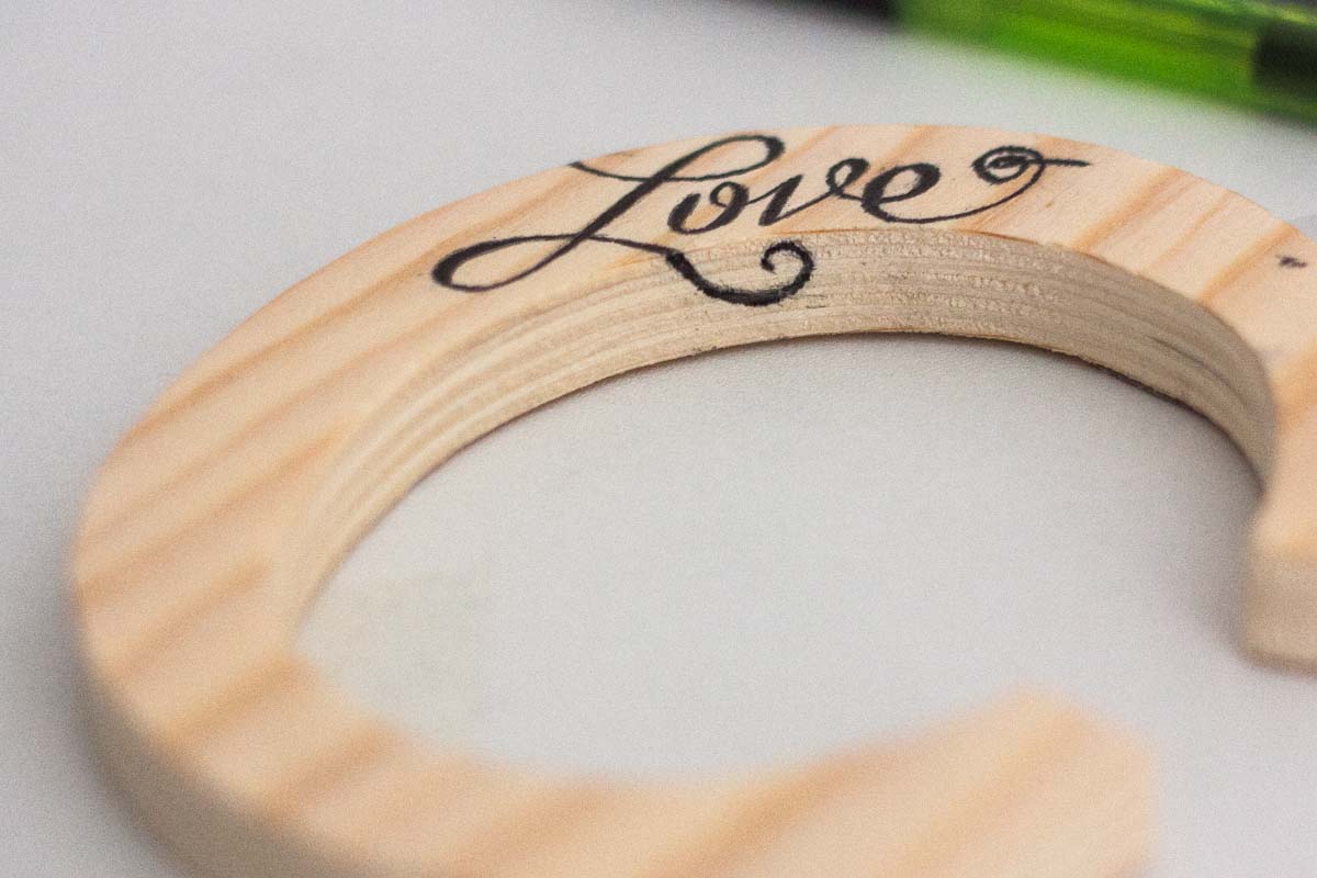 diy love letter wood sign handwritten side