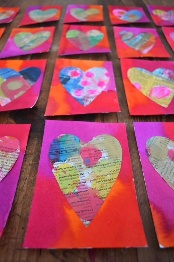 Newspaper Hearts - Valentine's Crafts for Kids